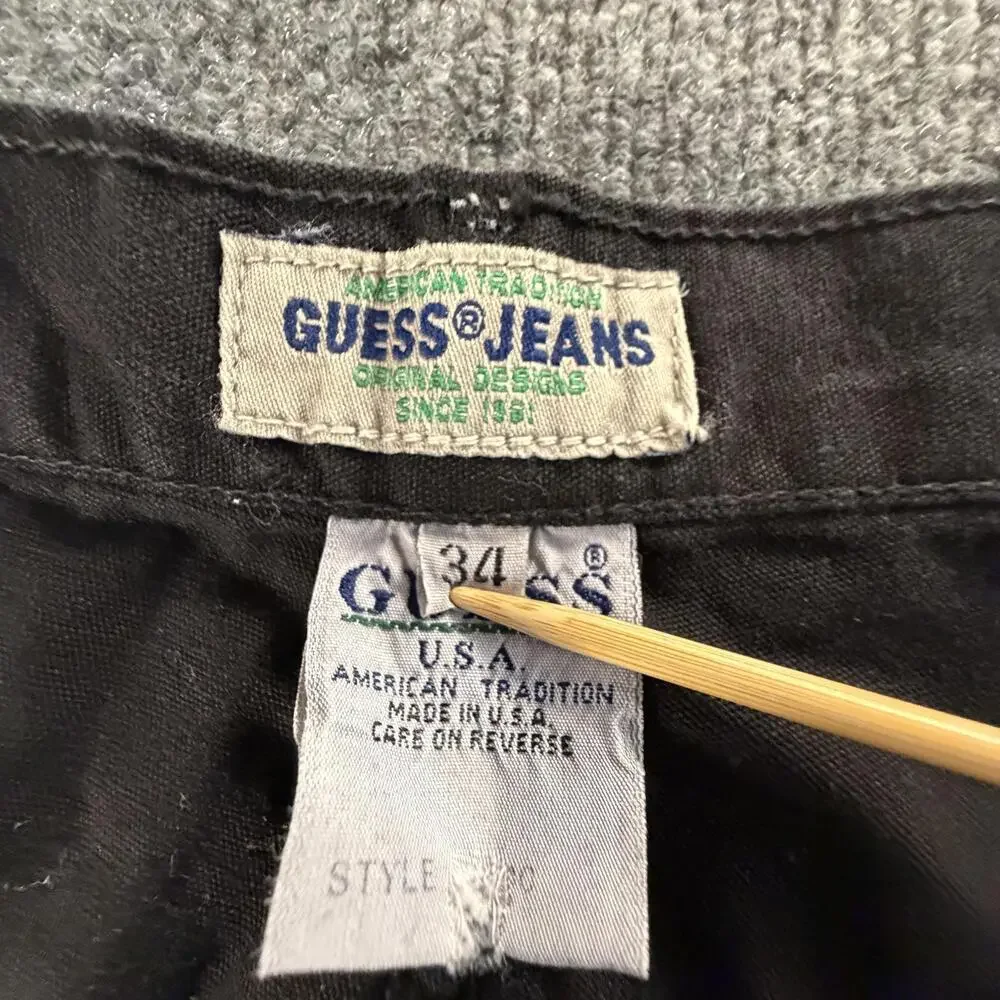 Vintage Guess‎ Jeans USA Black Denim Shorts Men’s 34 90s Y2K #715